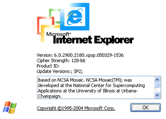 About Internet Explorer 6 info